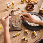 20 Pcs Mini Glass Oil Dropper Bottle Bulk, Clear Essential Small Empty Bottles Sample Containers Perfume Liquid Vials with Cap for Traveling (1ml,2ml,3ml,5ml,Gold)