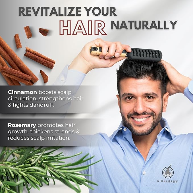 Hair Growth Oil with Rosemary & Cinnamon – Thicker Hair, Scalp Nourishment & Strength – Lightweight, Non-Greasy, Fast Absorbing Formula – 60 ml (2 fl oz) Bottle with Pump Dispenser