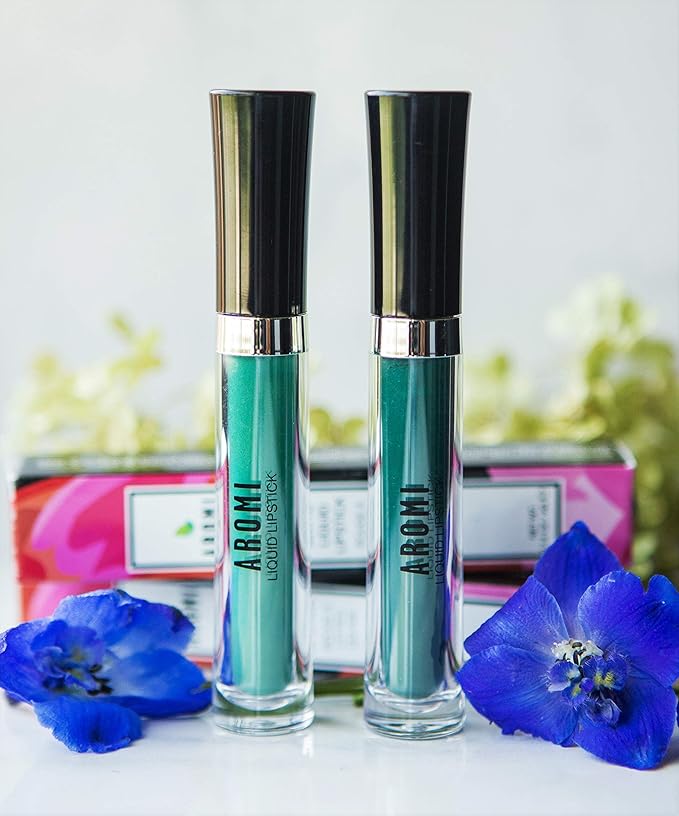 Aromi Jade Green Matte Liquid Lipstick | Green Lip Color, Vegan + Cruelty-free, Long-lasting and Smudge Proof Lipstick, Handmade (Jade Green)