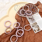 30 Pcs Hair Ties No Damage for Women Girls, High Elastic Braided Hair Ties for Thick Hair, Soft Ponytail Holders, No Crease Hair Bands for Curly Thin Hair Scrunchies (Pink Colors)