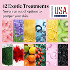 Jelly Mask for Facials - 12 Flavors Hydrating & Brightening Jelly Face Masks | Free Jade Roller & Spatula |Bulgarian Rose Lavender Hyaluronic Acid 24K Gold | Christmas Gifts for Women, Gifts for Women