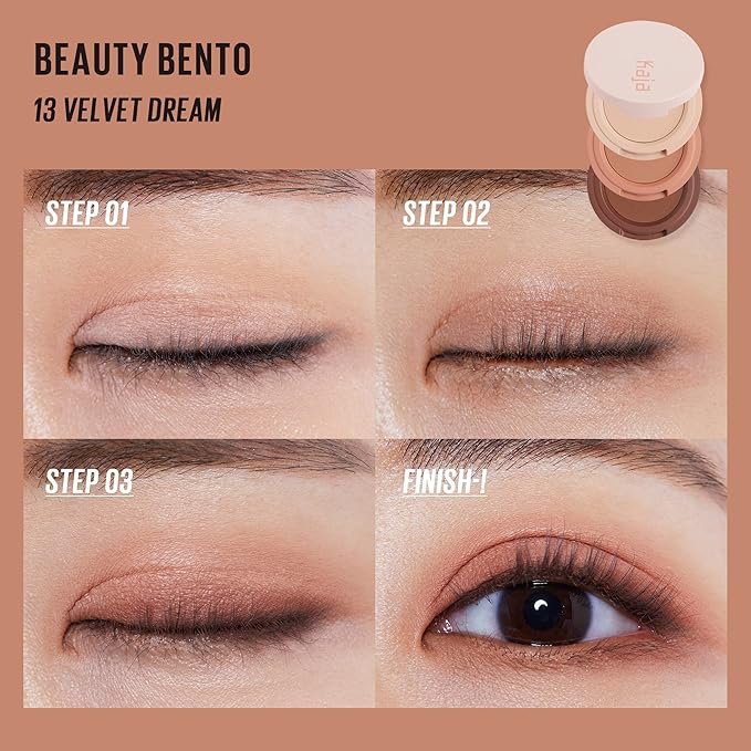 Kaja Beauty Bento Collection - Bouncy Eyeshadow Trio | Burnt Sandy Brown Tones, Travel Size, 13 Velvet Dream, 2019 Allure Best of Beauty Award, 0.03 Oz