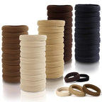 Bessrung 80 Pcs Brown Hair Ties No Damage, Seamless Elastic Hair Ties for Women Girls, Strong, Stretchy Hair Bands, Soft Nylon Ponytail Holders for Thin Thick Hair, Hair Accessories for Christmas Gift