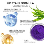 QueenDiary lip stain peel off lip gloss all day long lasting Waterproof and Transferproof lip tint - matte finish peel off lip liner (03#Confident)