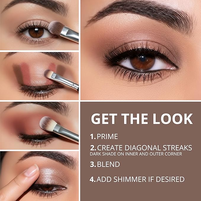 Lamora Nude Eyeshadow Palette - 12 Soft Pink Rose Shadows, Multi-Use Eye Makeup Palette with Matte & Shimmer Finishes, Ultra-Blendable Everyday Neutrals, Long-lasting Wear, Travel Makeup with Mirror