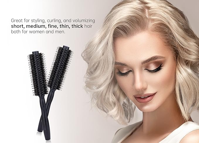 PERFEHAIR Round Hair Brush - 1.8 Inch, Boar & Nylon Bristle Volumizing Roller Hairbrush for Women or Men'S Short, Medium, Fine, Thin Hair Blow Drying Or Styling