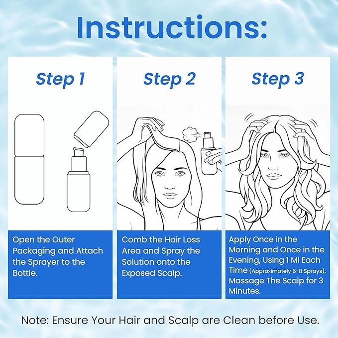 0.5% KX-826 Hair Growth Spray DHT Blocker Hair Thickening Regrowth Treatments,Oil Control Hair Loss Reduction 3-6 Months New Hair Visible,Hair Growth Products Men&Women-4 Month Supply 360ml