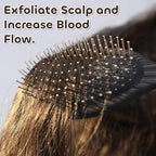 WeiLa Anti-Static Hair Brush Oval, Stainless-Steel Bristles Detangler for Wigs & Hair, ABS Handle (Emerald Green + Violet, Couple)