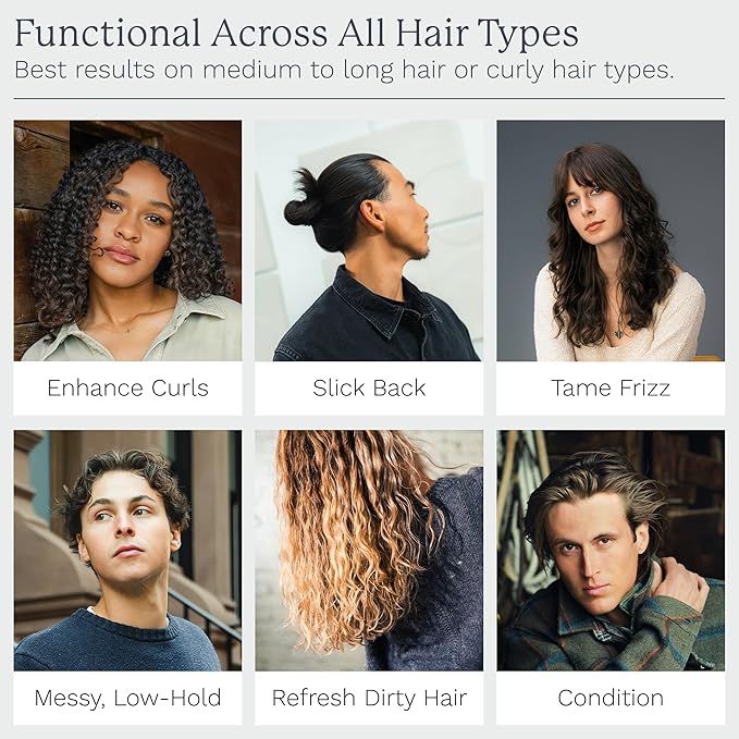 Highland Glacial Cream - Versatile hair styling cream that smooths, de-frizzes, texturizes & boosts curls. Natural, plant-derived, & made for all hair types. (2.5 oz)