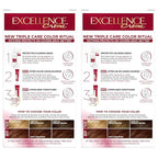 L'Oreal Paris Excellence Crème Permanent Hair Dye, Triple Care Hair Color with Pro-Keratine Complex for 100% Gray Hair Coverage, 5RB Medium Reddish Brown, 1 Kit (Pack of 2)