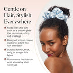 Bridgerton x Kitsch Satin Scrunchies for Women, No Snag, No Tugging, Soft & Comfortable Scrunchies for Girls, Perfect for Day or Night | Ideal Gifts for Women - Toile De Blue