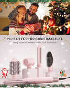 5 in 1 Hot Air Styler Wrap – High-Speed Hair Dryer Brush with Auto Wrap Curlers, Fast Drying & Frizz-Free Styling, No Heat Damage, Volumizing Brush with Travel Bag Gift for Women