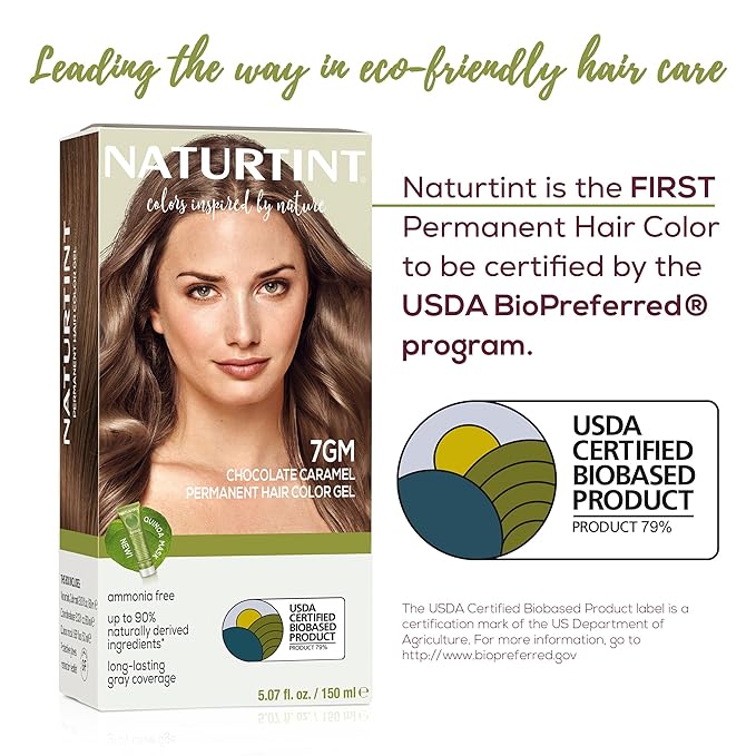 Naturtint 7GM Chocolate Caramel Permanent Hair Color (Pack of 1), Ammonia Free, Vegan, Cruelty Free, up to 100% Gray Coverage, Long Lasting Results (Packaging may vary)