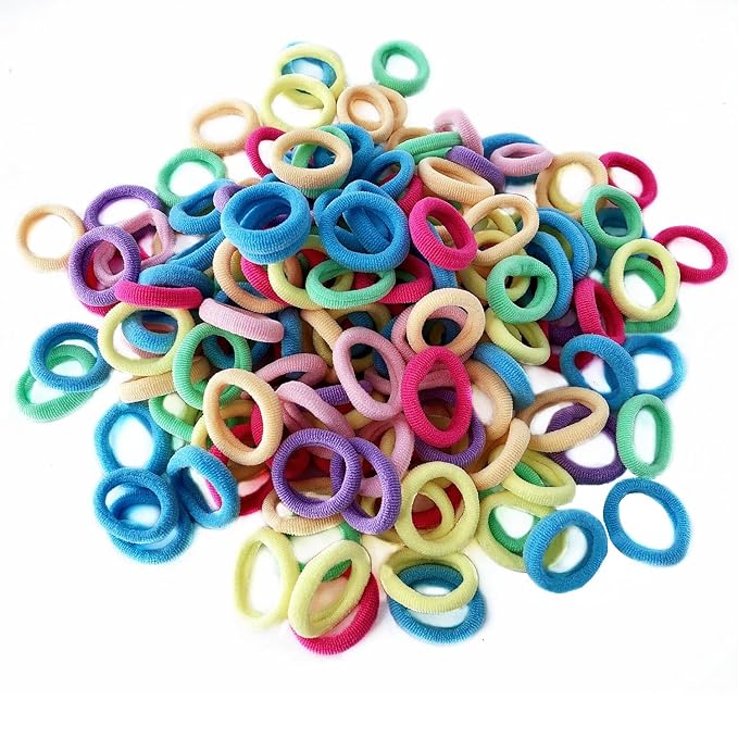 Mini Small Hair Ties All Hair Types Seamless Hair Ponies Elastics Ponytail Holders Hair Scrunchies Hair Accessories Baby Girls Kid Children 200 pcs