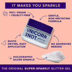 UNICORN SNOT Holographic Face Glitter & Body Glitter Gel | Holiday Glitter Makeup: Stocking Stuffers & Christmas Gift | Hair Glitter, Vegan & Cruelty Free, 1.7 oz Silver Glitter (Disco)