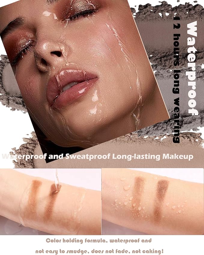 Eye Brow Powder for Women,2 Color Waterproof Eyebrow Powder Tinting Palette Light Brown Taupe Long-Lasting,Brow Fill&Sculpt Natural Eyebrow Contour Eyeshadow Mother’s Gift with Brow Brush&Razor-01