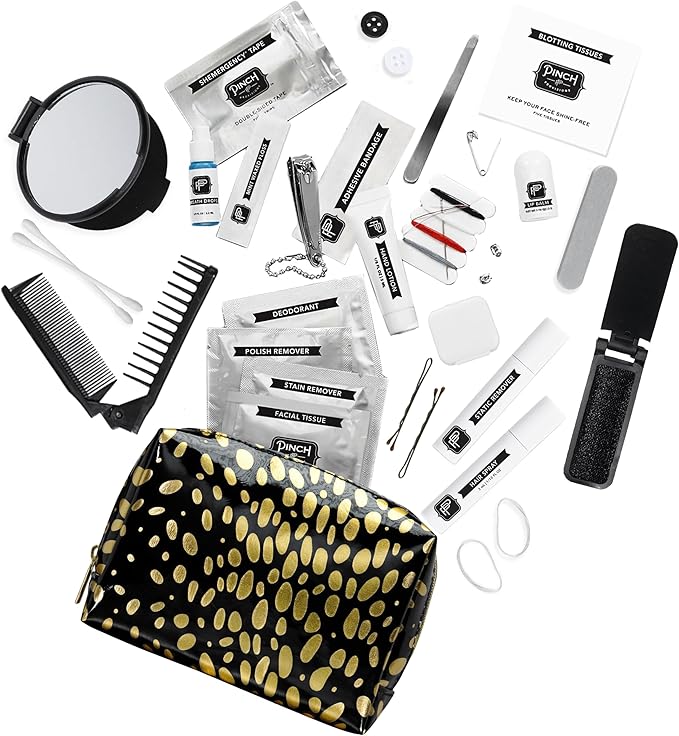Pinch Provisions Shemergency Kit for Her, 40 Emergency Essential Items, Compact, Multi-Functional Pouch, Gift for Women, Birthday, Bachelorette Parties, and More!
