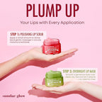 Lip Mask & Scrub – Apple, Pear, Cherry & Mint – Hydrates, Exfoliates, Softens, Repairs Dry & Chapped Lips – Dermatologist Tested, Korean Skin Care – Vegan, Clean Beauty – Duo Pack