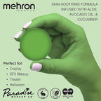 Mehron Makeup Paradise Makeup AQ Refill Size | Stage & Screen Performance, Face & Body Painting, Beauty, Cosplay, and Halloween | Water Activated Face Paint, Body Paint .25 oz (7 ml) (Light Green)