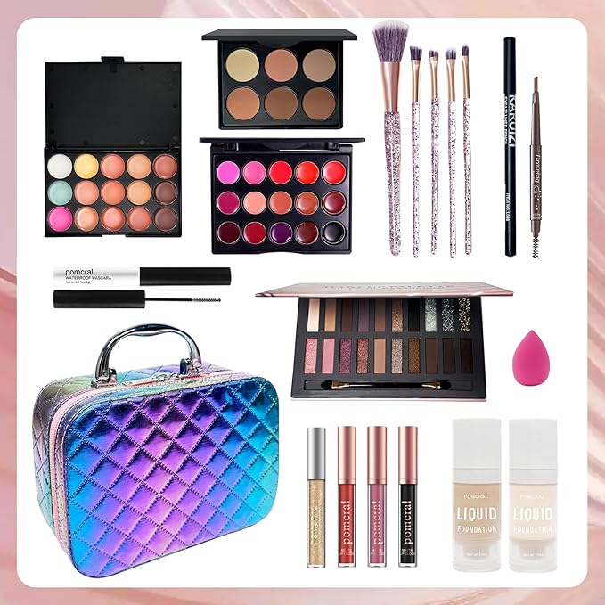 Travel Makeup Kit - Sets for Women & Girls (5-12), Beginner Gifts, Teens