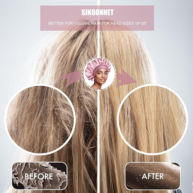 Satin Silk Bonnet for Sleeping, Soft Satin Lined Hair Bonnet for Women, Double Layer Sleep Nightcap