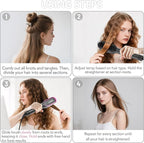 Hair Straightener Brush, HC13 Straightening Brush Comb with Ring Teeth, Straighten/Hot/Cool Air 3 Mode, 30s Fast Heat Up, Auto Shut Off & Anti-Scald Shell for Curly Wavy Frizzy Hair | Black