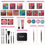 Hot Sugar Makeup Kit for Teenager Girls - Full Starter Cosmetics Set with Eye Shadow Lip Balm Blush Lip Gloss Brush Lip Pencil Eye Pencil and Mirror (Purple Love)