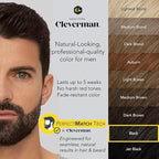 CLEVERMAN Black Hair & Beard Dye for Men, All-in-One Reusable Kit - Natural-Looking Gray Coverage, Professional-Quality, Ammonia-Free, 3.38 Fl Oz (1 Pack), Black, Suitable for Black Hair