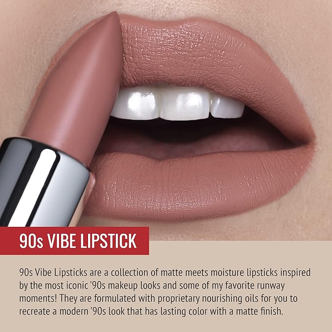 Runway Rogue 90s Vibe Lipstick Trio, Moisturizing Matte Lipstick Set, (‘Patricia’, ‘Front Row’, ‘Booked Out’)