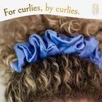 Silk Scrunchies for Women Ponytail Holders – Oversized Mulberry Silk Scrunchies – Extra Large No Damage Hair Ties for Curly, Thick, and Thin - Hair Accessories for Women – Cerulean, XL By Curlfriend