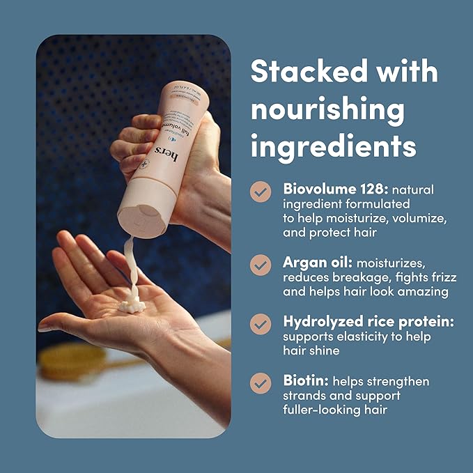 hers Full Volume Conditioner, 2 Pack - Volumizing Conditioner for Women with Biotin - Adds Lightweight Volume, Shine & Bounce - Coastal Cedar Citron - 2 x 6.4 fl oz