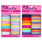 AwEx Colorful Hair Ties for Girls with Fine Hair - 120 PCS, Small,Multicolors and Multipatterns,Assorted in Brights and Pastels - Great for Kids as Christmas Gifts
