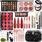 MISS ROSE M All In One Makeup Kit, Makeup Kit for Women Full Kit,Multipurpose Women's Cosmetics Set,Beginners and Professionals Alike,Easy to Carry(DLS-Black)
