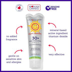 California Baby Super Sensitive SPF 30+ Sunscreen | Unscented | Mineral Based | Titanium Dioxide | Travel Size Baby Sunscreen for Face + Body | 1.8 oz