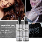 Glitter Spray for Hair and Body, Silver Body Glitter Spray, Quick-Drying and Waterproof Glitter Hairspray, Nozzles are not Easily clogged, Long-Lasting for Stage Makeup, 3.38 oz