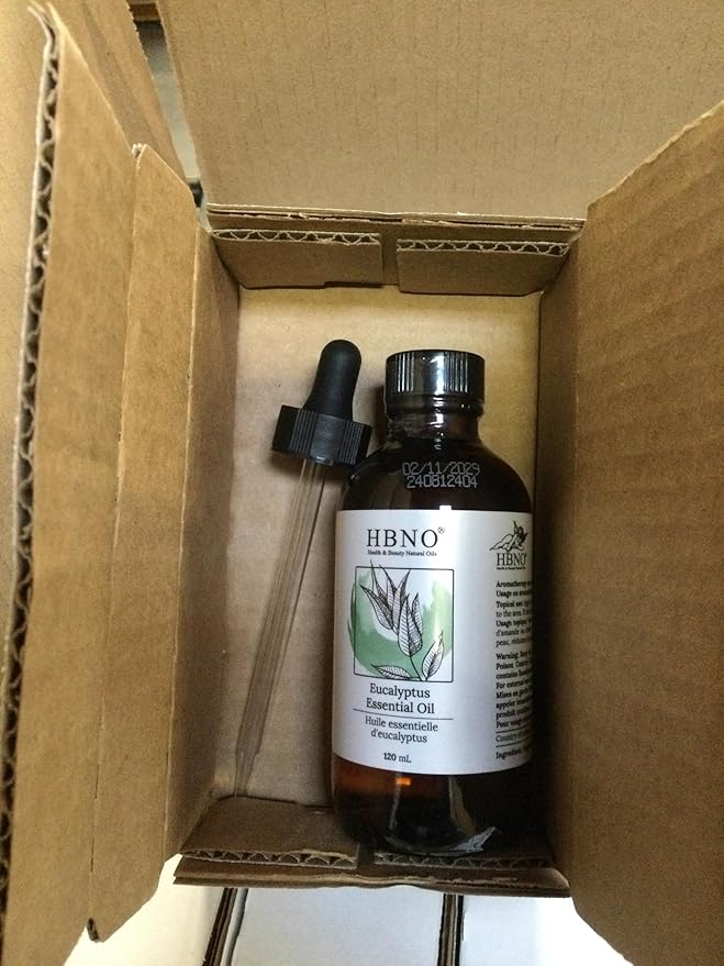 HBNO California Bottled Eucalyptus Essential Oil for Diffuser 4 fl oz (120ml) - Perfect Eucalyptus Oil Essential Oil for Aromatherapy & DIY