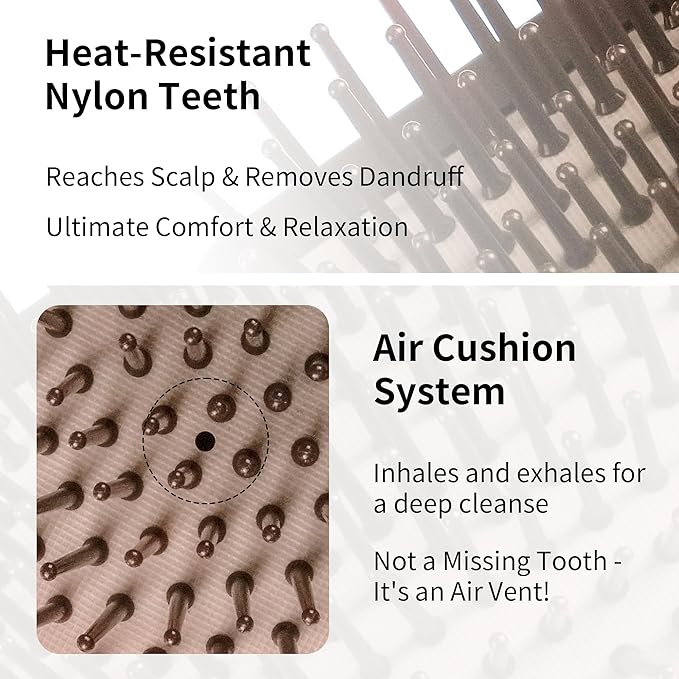 Paddle Hair Brush for Women-Detangling Cushion Brush with Soft Ball-Tip Bristles,Anti-Static Wide Brush for Wet Dry Hair,Smooth Comfortable Scalp Care