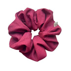 Handmade Oversized Linen Scrunchie – 100% Natural Linen in Dusty Pink, Blue, Sand, Green or Yellow – Gentle Hold for All Hair Types – Unique, Soft, and Lightweight Hair Accessory (Red)