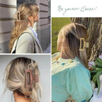 3.5 Inch Medium Hair Accessories - 6 Pack Square and Rectangle Banana Jaw Clips for Women and Girls - Tea