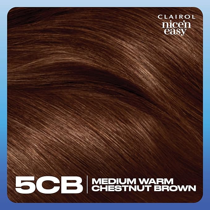 Clairol Nice'n Easy Permanent Hair Dye, 5CB Medium Warm Chestnut Brown Hair Color, Pack of 1