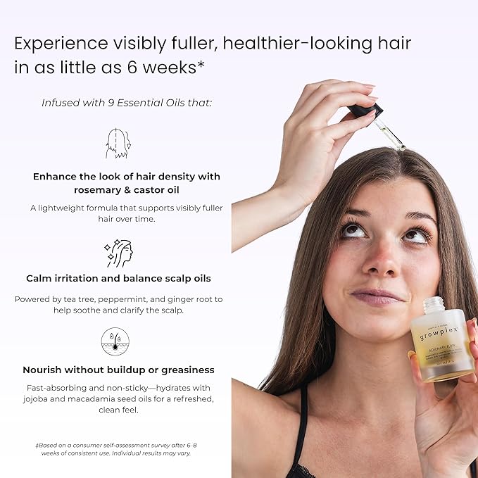 Rosemary Elixir – Daily Scalp Oil with 9 Essential Oils – Lightweight, Non-Greasy Formula for a Healthy-Looking Scalp – For Men & Women – 2oz