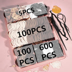 YANRONG Brown Hair Ties For Women Girls,Elastic Ponytail Holders Rubber Band For Thick Hair & Thin Hair Fashion Hair Accessories Set（809PCS）