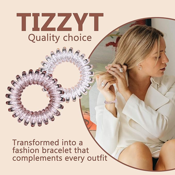 18 Pcs Women Ponytail Braid Hair Elastic No Crease Spiral Hair Ties, Girls Multi-color Waterproof Coil Hair Accessories (Small Hair Ties)