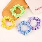 Satin Silk Hair Ties Small Scrunchies for Women Girls Ponytail Holders 20 Pcs Mini Bulk Scrunchies Elastic Hair Bands for Thick Curly Hair Pony Tails Hair Ties