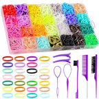 28 Colors Rubber Bands with 7 Hair Styling Tools, 1500 Pcs Colorful Elastic Ties Small Rubber Bands Baby Toddler Hair Ties for Girls Christmas Gifts