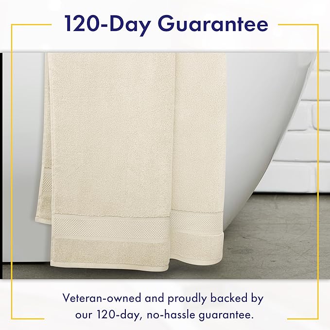 100% Organic Luxury Bath Sheets - GOTS Certified - Extra Large 35x70 Inches (Pack of 2) Zero-Twist, Long-Staple Cotton Bath Sheet Set (Papyrus)
