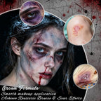 6 Colors Face Paint Bruise Wheel, Professional Trauma SFX Body Paint Makeup Kit, Halloween Makeup Face Body Painting Palette with Brush Sponge for Cosplay Hulk Witch Monster Costumes Party