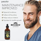 PURA D'OR 4 Oz ORGANIC Beard Softening Oil - Original Sandalwood Scent - Leave-In Conditioner, Argan & Jojoba Oil - Mustache Care & Maintenance, Increase Softness & Strength - Beard Hair, Skin & Face