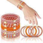 Hair Ties No Damage - 10PCS Ponytail Holders - Elastic Hair Ties for Thick Hair - Braided Hair Bands for Women Girls's Hair - Persimmon Orange