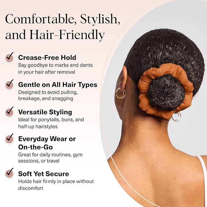 Kitsch Scrunchies for Women - No Crease Hair Ties No Damage | Soft Polyester Scrunchies for All Hair Types | Stylish & Comfortable, For Ponytails & Buns | Ideal Gifts for Women - Sedona, 3pcs